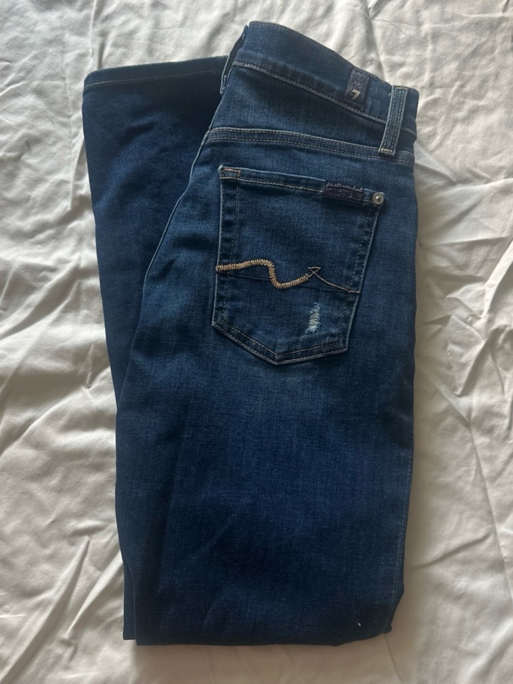 7 For All Mankind Women's Dark Blue Boot Cut Jeans